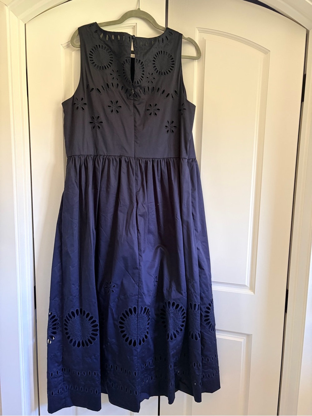 Boden Navy Eyelet Sleeveless Midi Dress - Picture 3 of 4